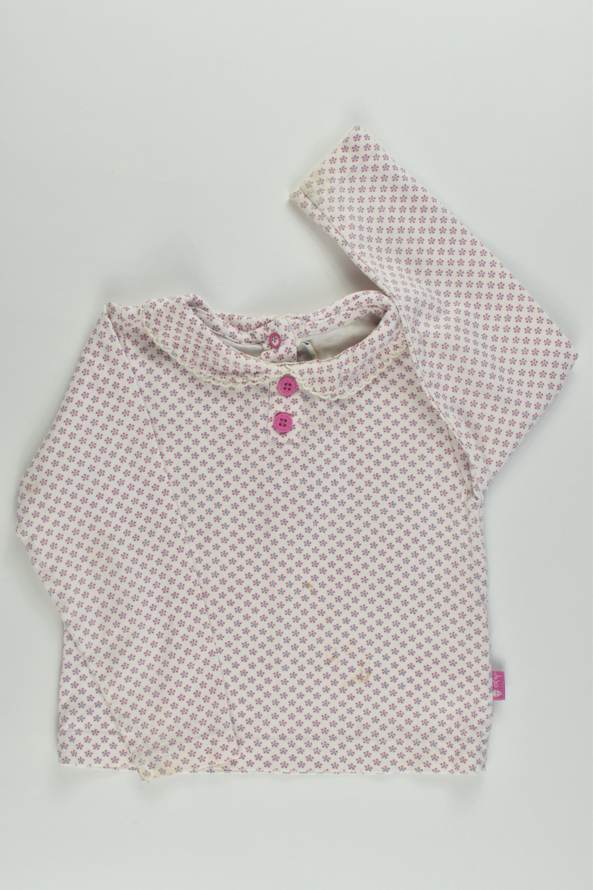 JoJo Maman Bébé Size 1 (12-18 months) Collared Floral Top