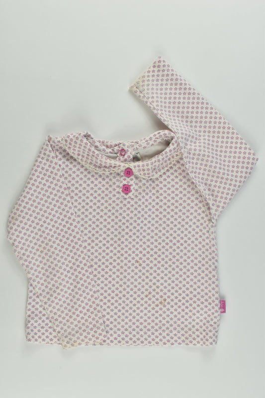 JoJo Maman Bébé Size 1 (12-18 months) Collared Floral Top
