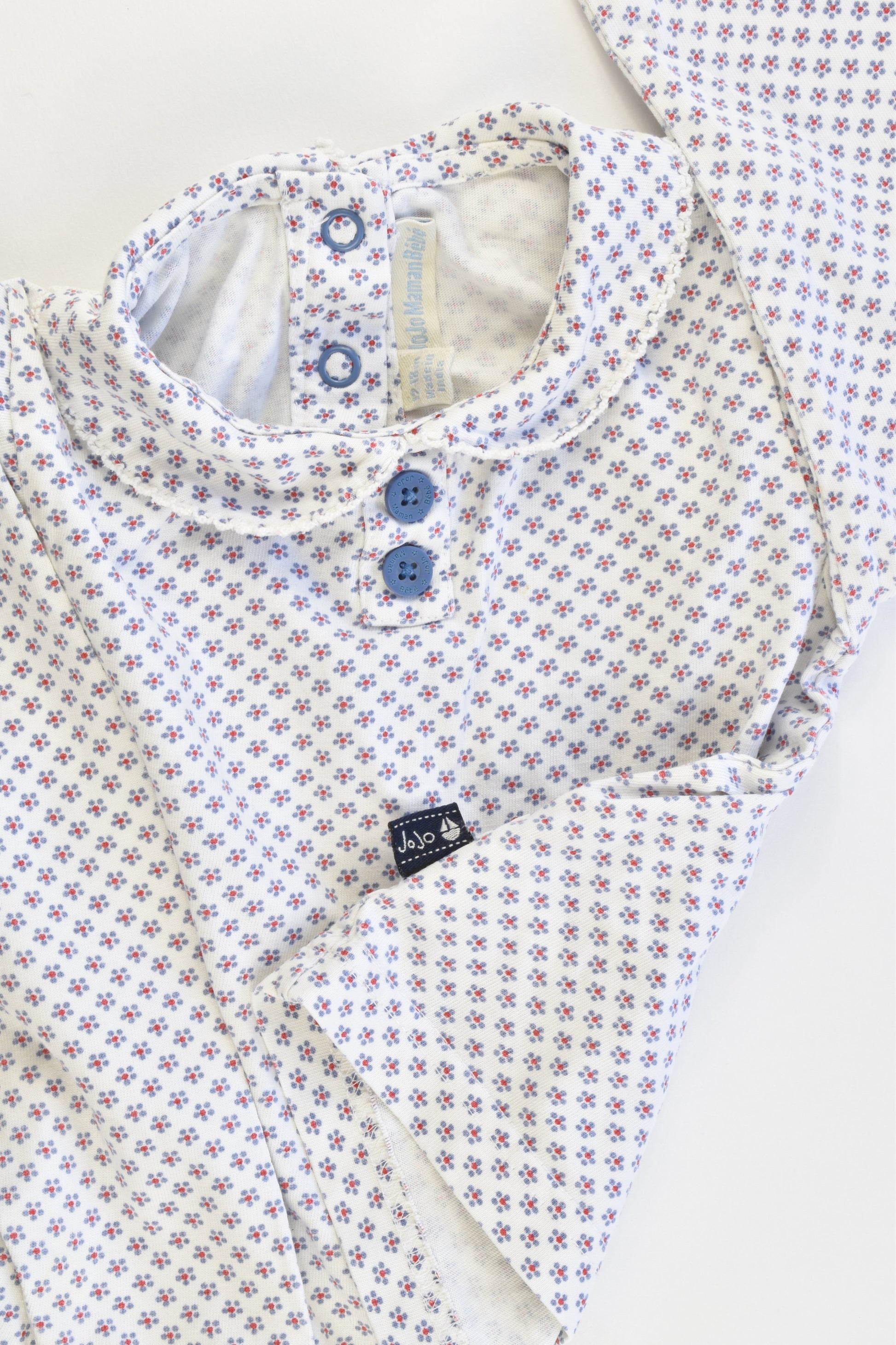 JoJo Maman Bébé Size 12-18 months Collared Floral Top