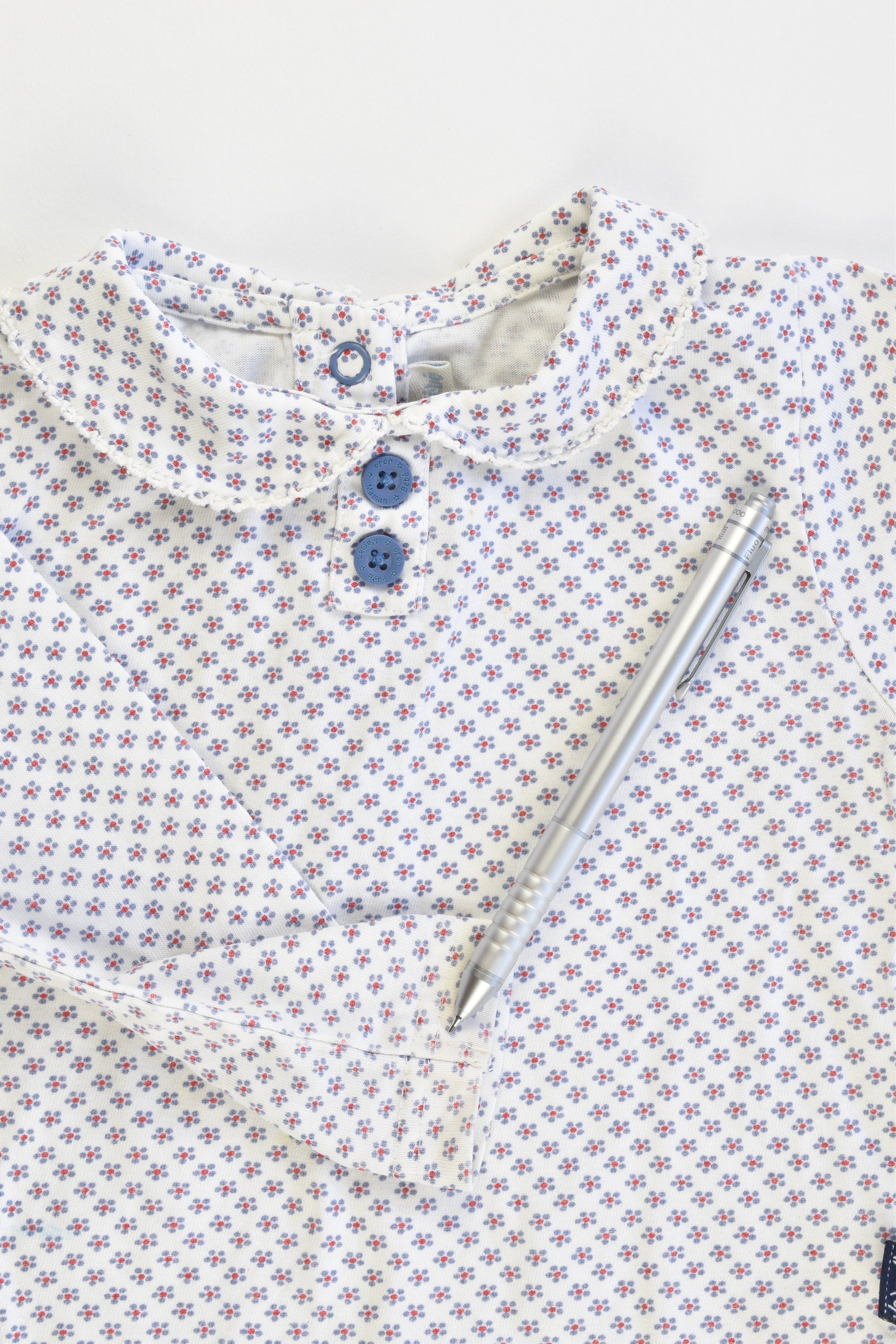 JoJo Maman Bébé Size 12-18 months Collared Floral Top