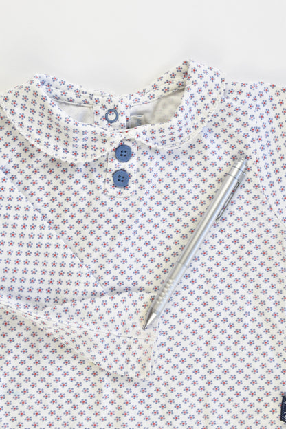 JoJo Maman Bébé Size 12-18 months Collared Floral Top