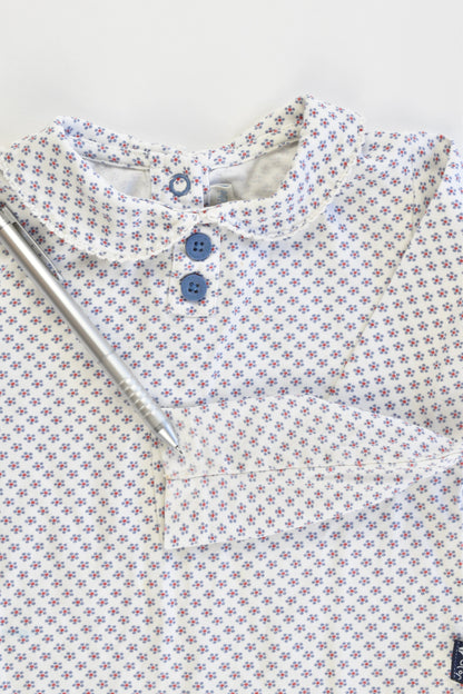 JoJo Maman Bébé Size 12-18 months Collared Floral Top
