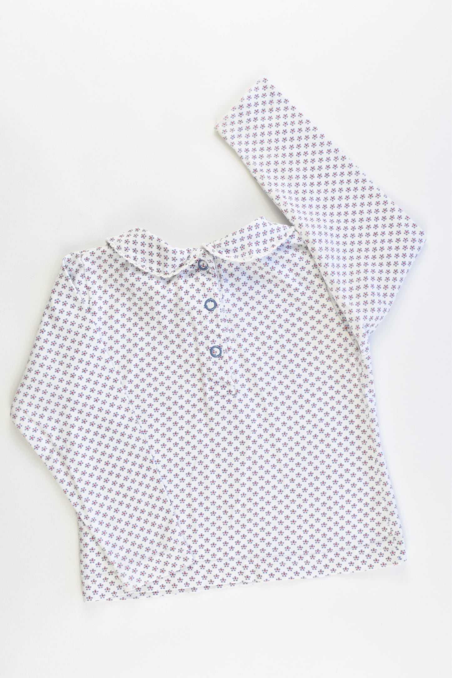 JoJo Maman Bébé Size 12-18 months Collared Floral Top