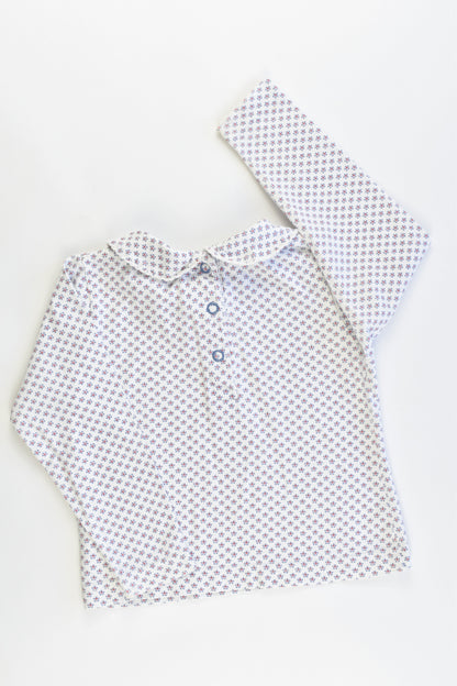 JoJo Maman Bébé Size 12-18 months Collared Floral Top