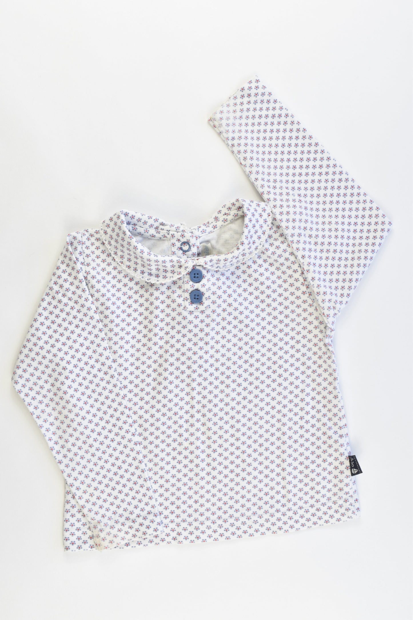 JoJo Maman Bébé Size 12-18 months Collared Floral Top