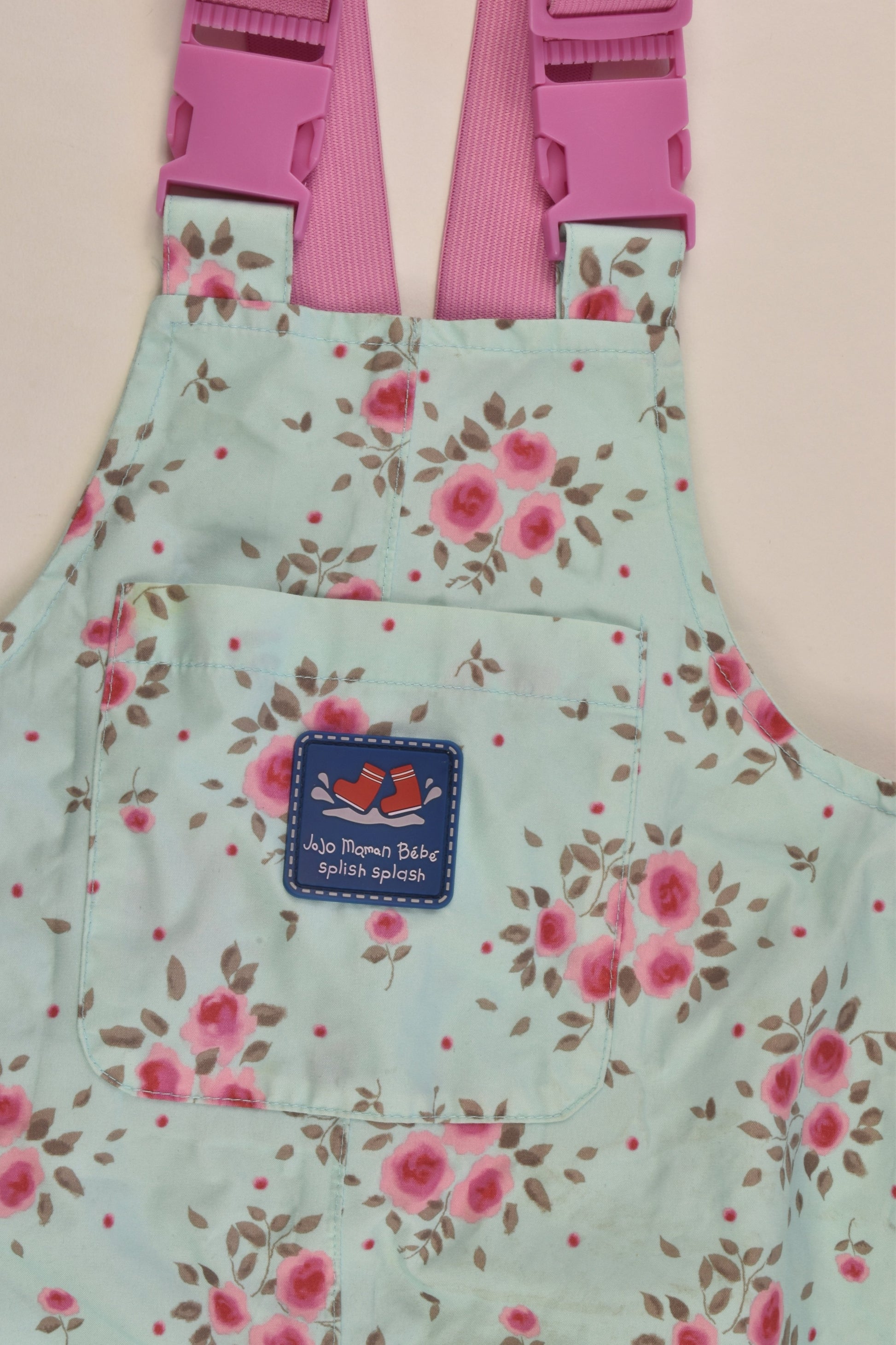 JoJo Maman Bébé Size 2 (18-24 months) Splish Splash Floral Waterproof Overalls