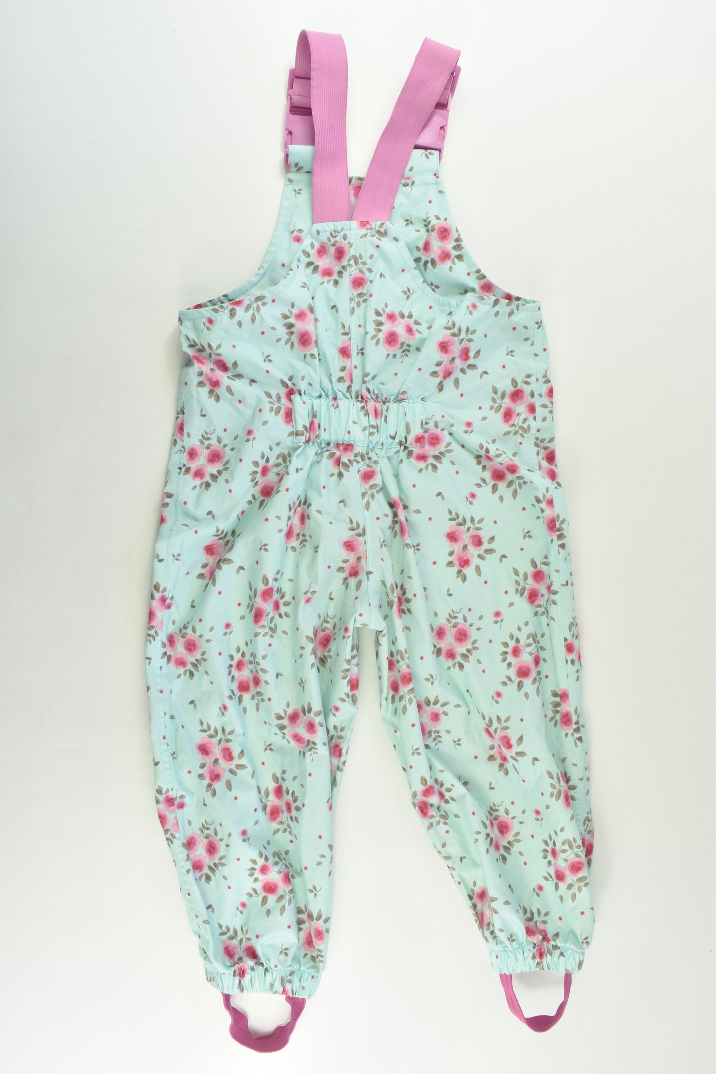 JoJo Maman Bébé Size 2 (18-24 months) Splish Splash Floral Waterproof Overalls