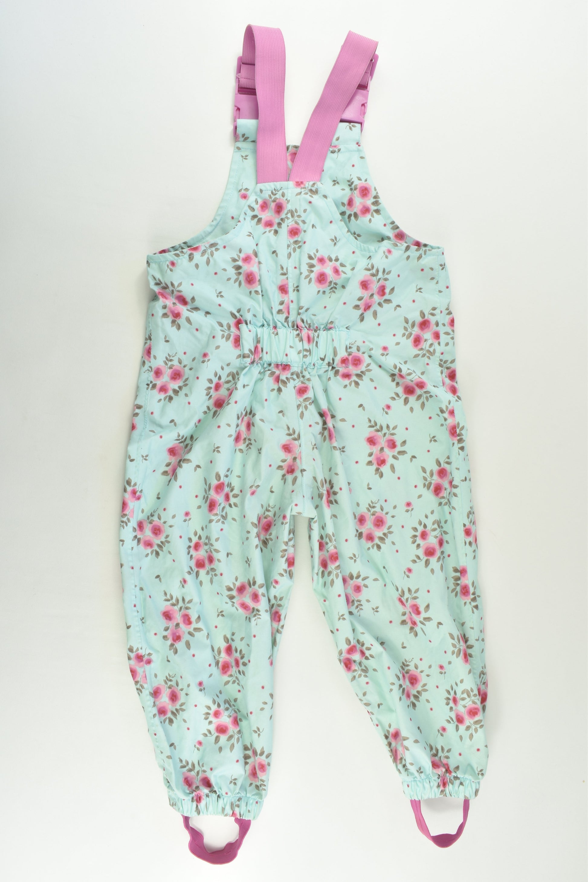 JoJo Maman Bébé Size 2 (18-24 months) Splish Splash Floral Waterproof Overalls