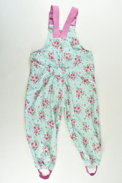 JoJo Maman Bébé Size 2 (18-24 months) Splish Splash Floral Waterproof Overalls