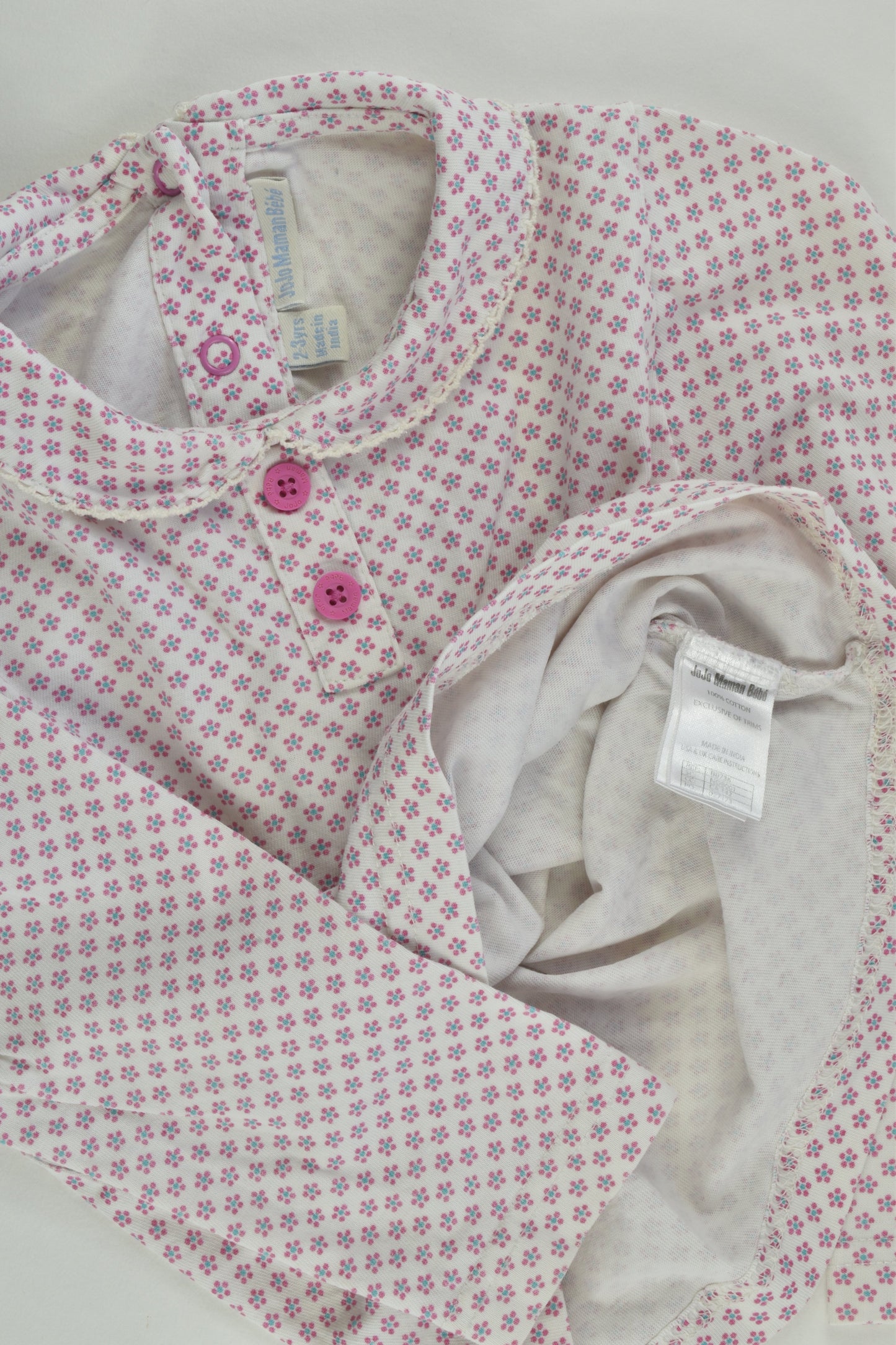 JoJo Maman Bébé Size 2-3 Collared Floral Top