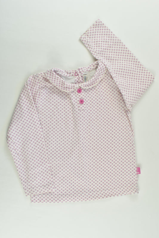 JoJo Maman Bébé Size 2-3 Collared Floral Top
