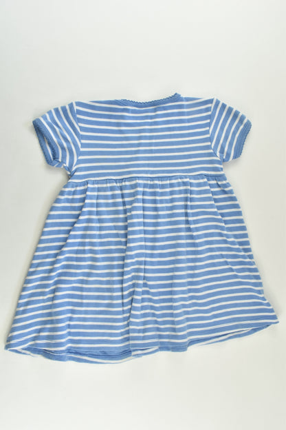 JoJo Maman Bébé Size 2-3 Striped Dinosaur Dress