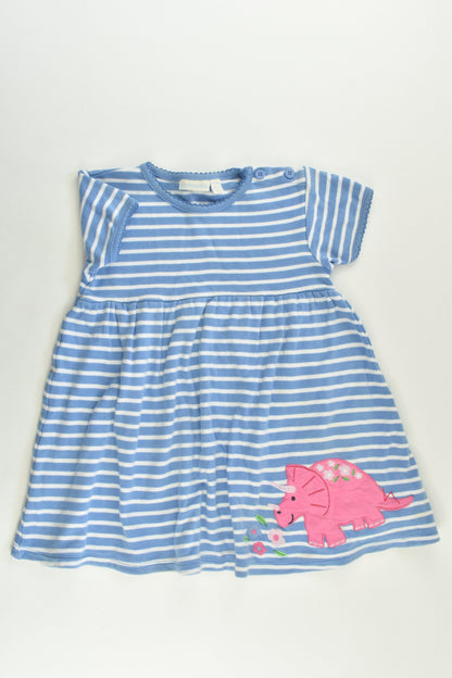 JoJo Maman Bébé Size 2-3 Striped Dinosaur Dress