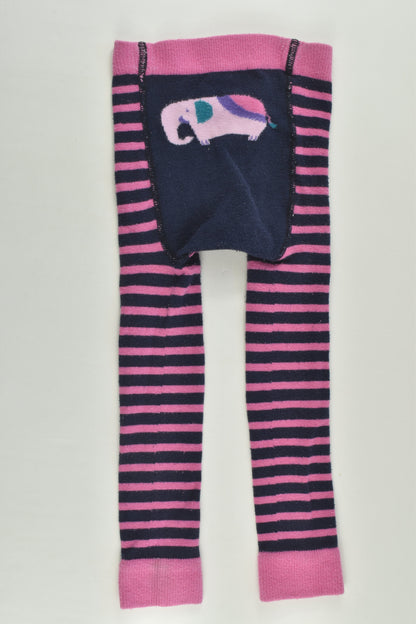 JoJo Maman Bébé Size 2-3 Striped Tights with Elephant at the Back