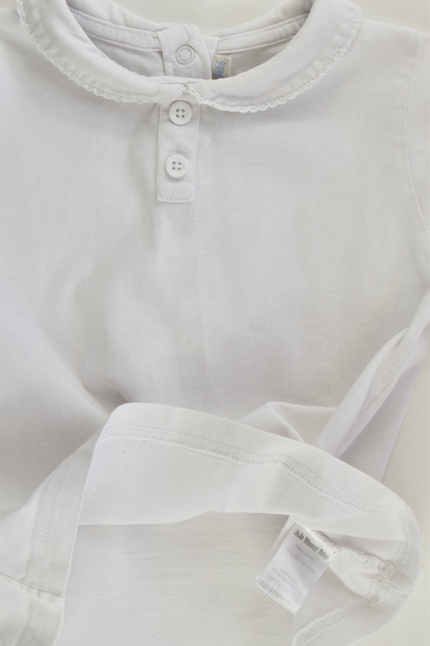JoJo Maman Bébé Size 2-3 White Collared Top