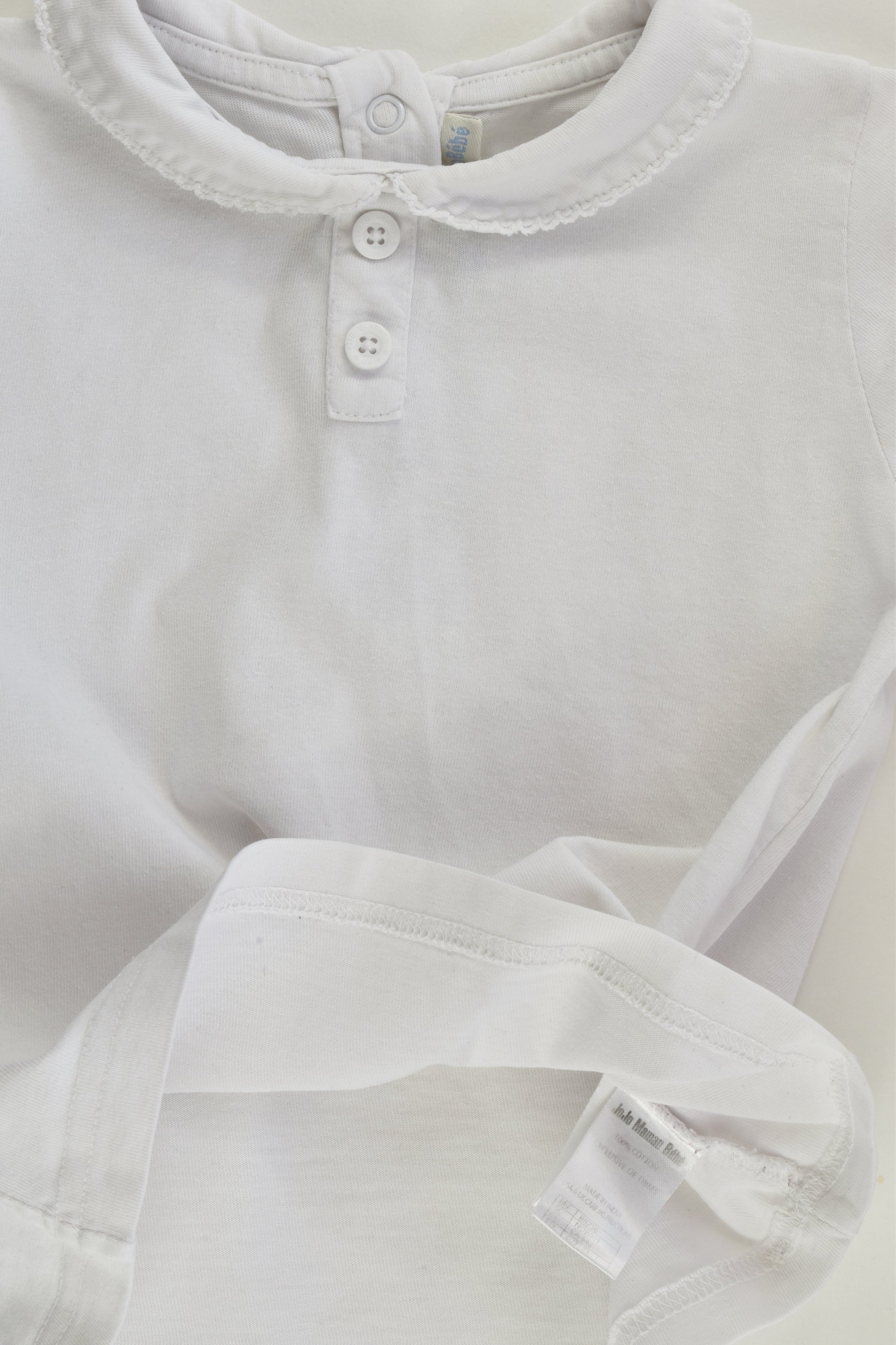 JoJo Maman Bébé Size 2-3 White Collared Top