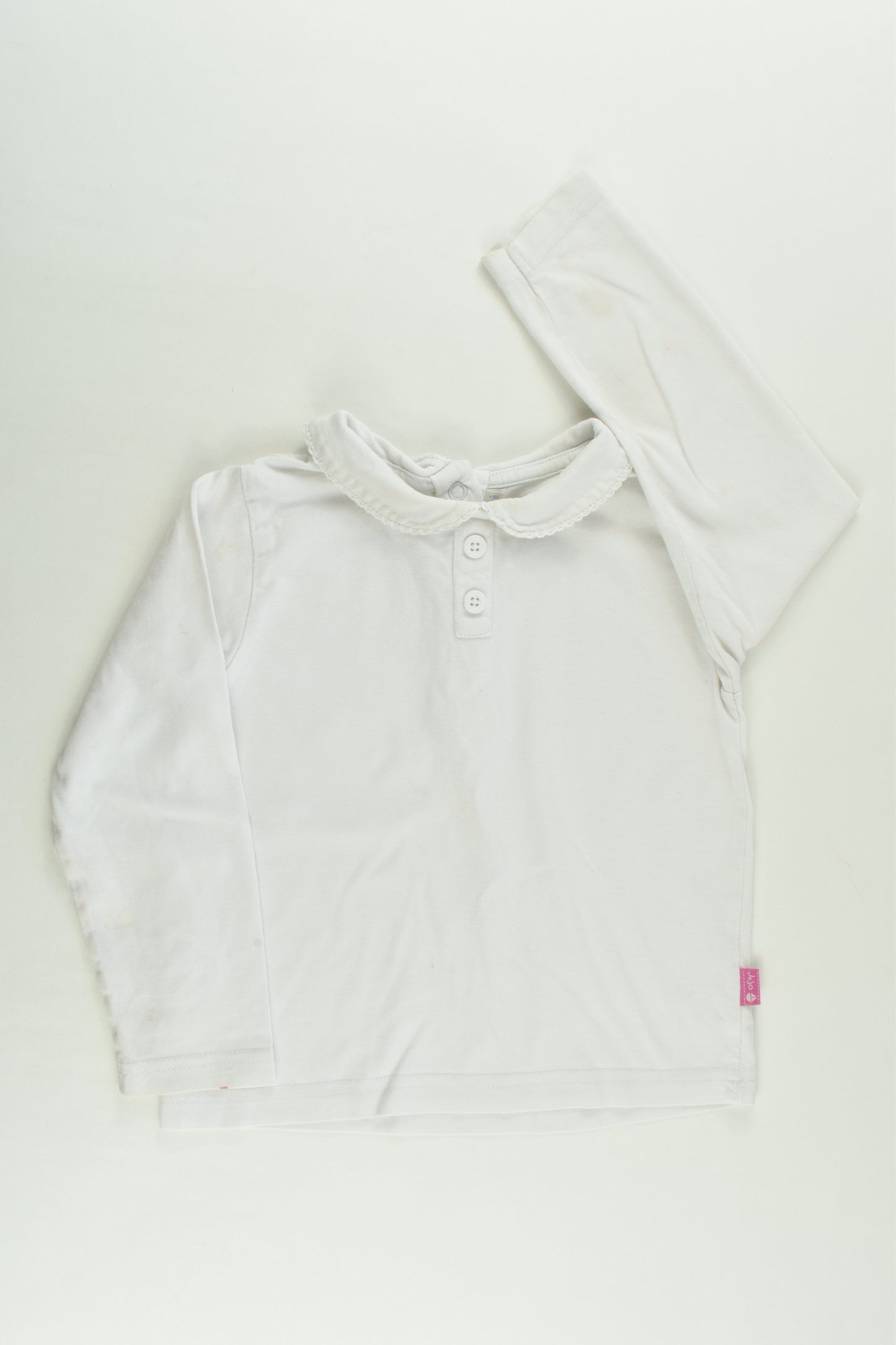 JoJo Maman Bébé Size 2-3 White Collared Top