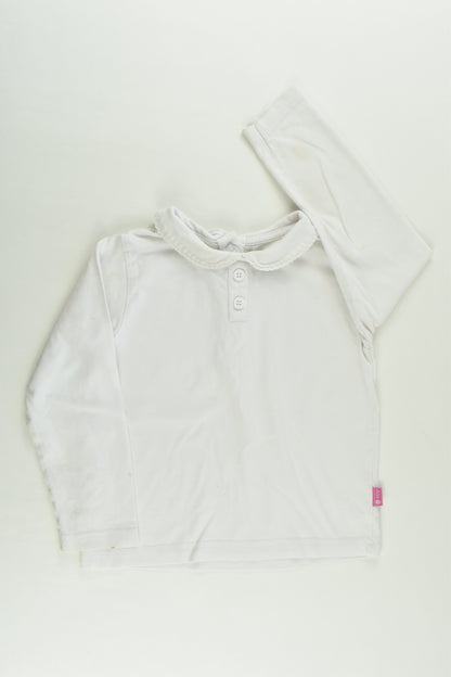JoJo Maman Bébé Size 2-3 White Collared Top