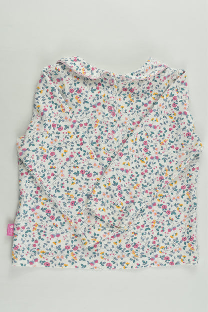 JoJo Maman Bébé (UK) Size 1 (12-18 months) Collared Floral Top