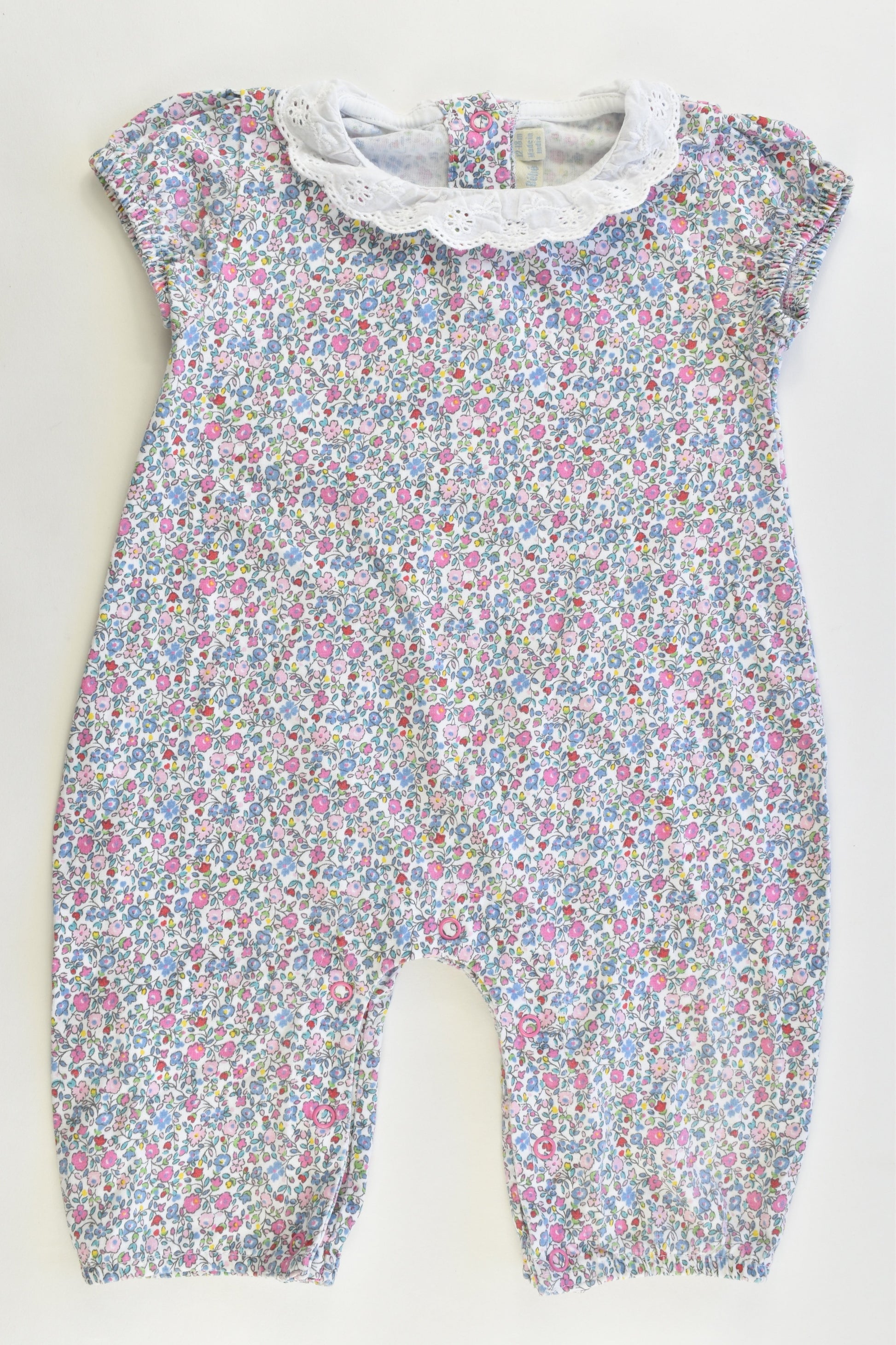 JoJo Maman Bébé (UK) Size 12-18 months (1) Collared Playsuits Striped and Liberty Print