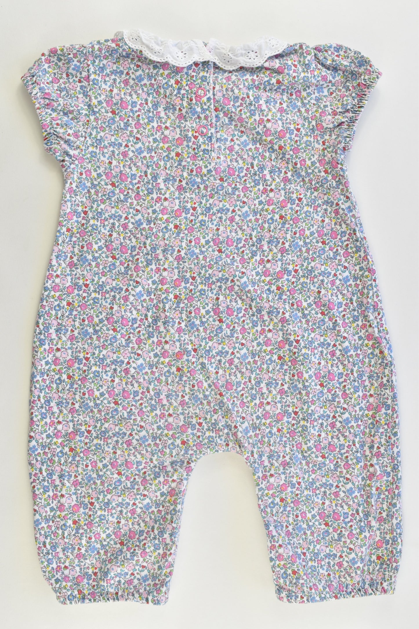 JoJo Maman Bébé (UK) Size 12-18 months (1) Collared Playsuits Striped and Liberty Print