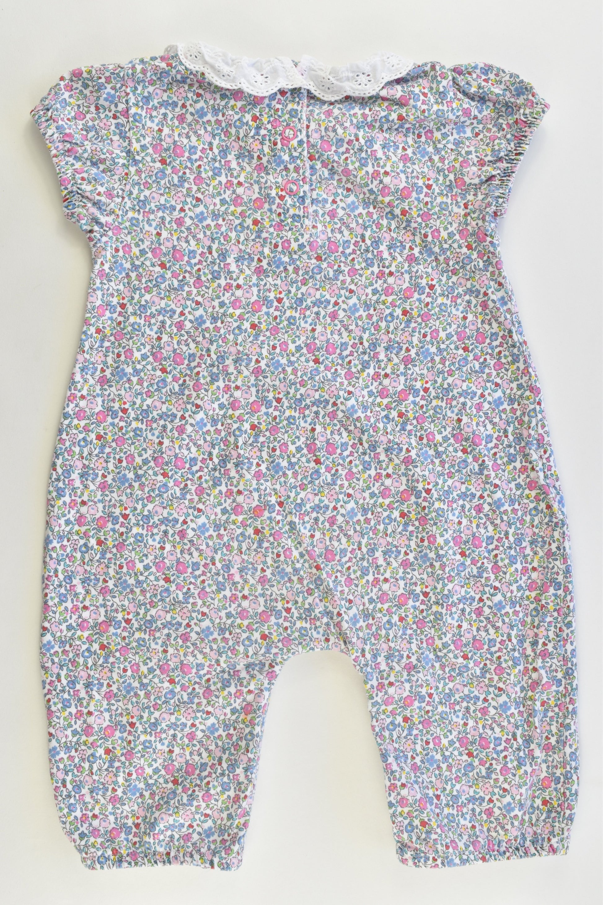 JoJo Maman Bébé (UK) Size 12-18 months (1) Collared Playsuits Striped and Liberty Print