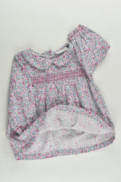 JoJo Maman Bébé (UK) Size 2 (18-24 months) Liberty Print Smocked Blouse