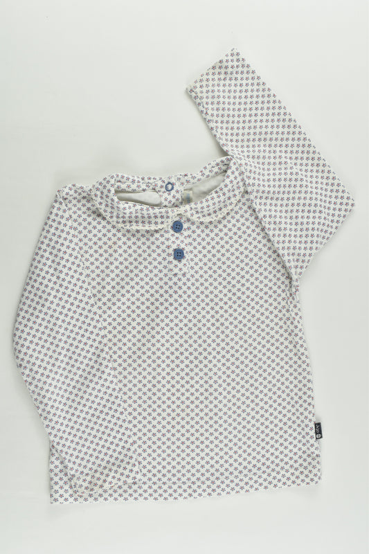 JoJo Maman Bébé (UK) Size 2-3 Collared Floral Top
