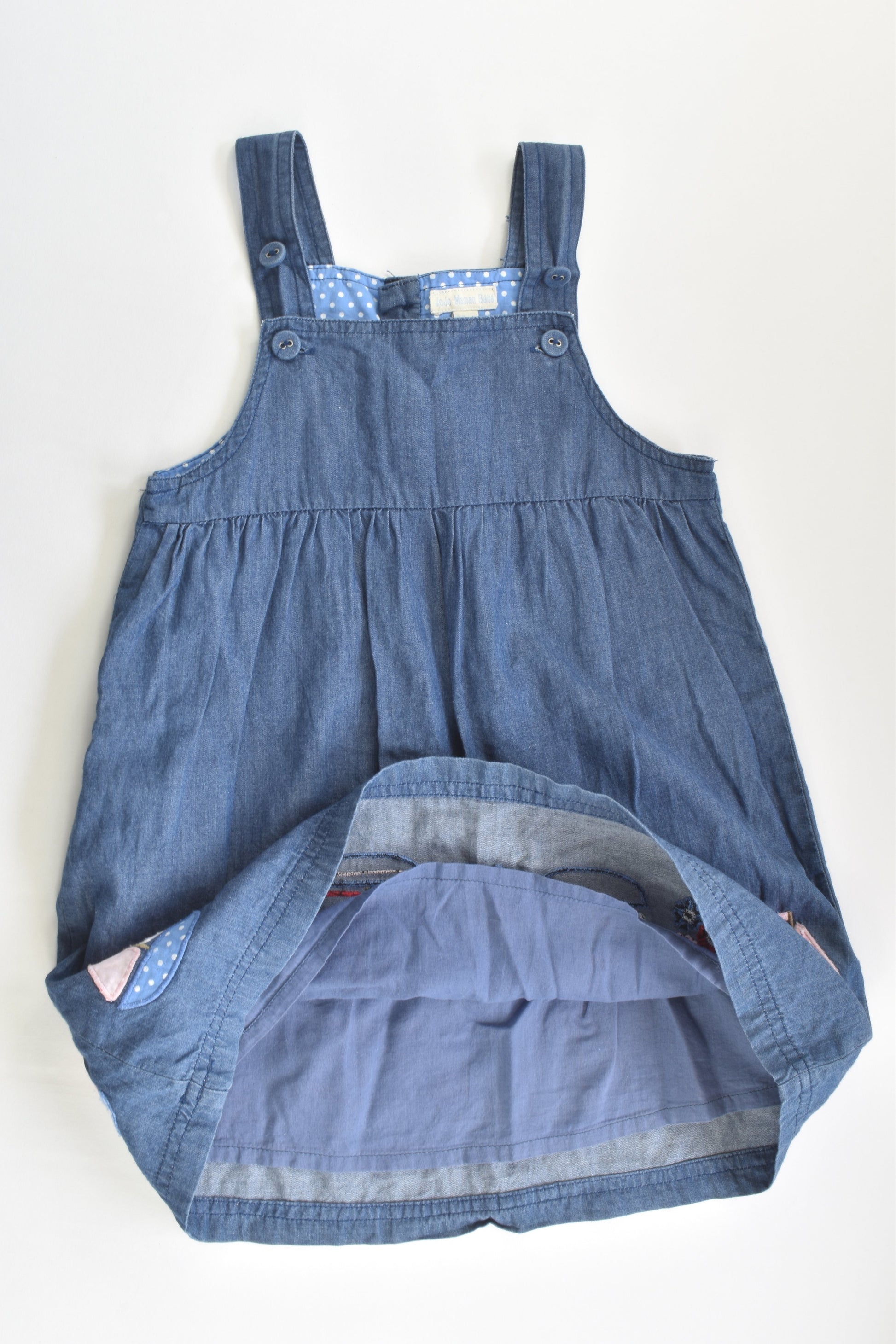 JoJo Maman Bébé (UK) Size 2-3 Nautical Lined Lightweight Denim Dress