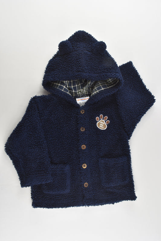 Jumpstart Size 1 (18 months, 86 cm) Vintage 'Bear Was Here' Lined Hooded Jumper/Jacket