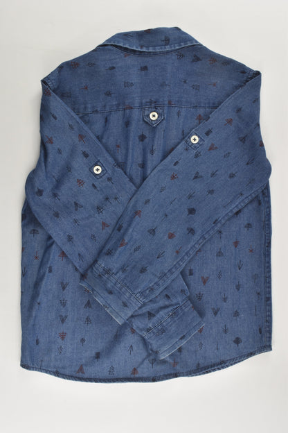Junior by David Jones Size 6-7 Lightweight Casual Collared Denim Shirt