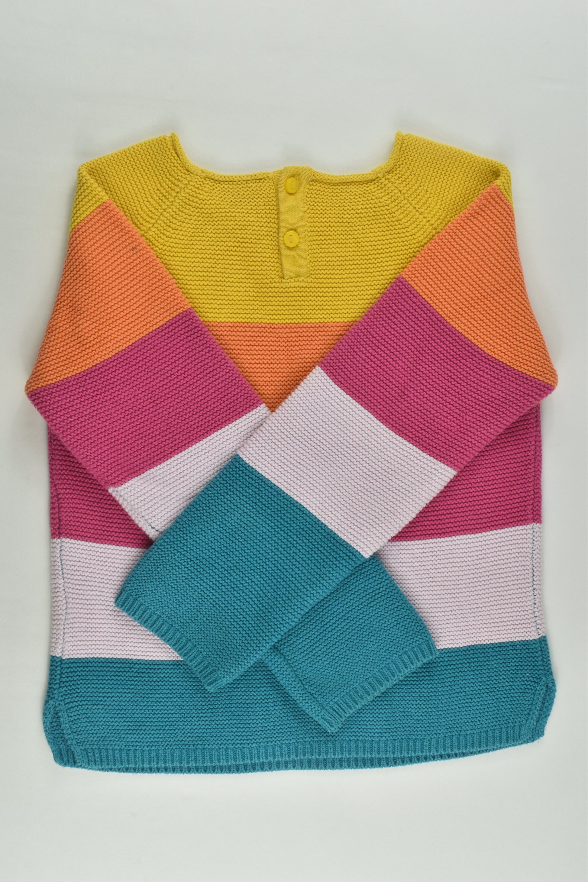K-D Size 5 Rainbow Stripes Knitted Jumper
