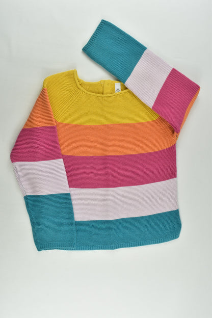 K-D Size 5 Rainbow Stripes Knitted Jumper