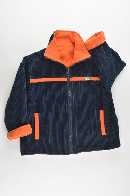 Ka-Boosh Size 4 Warm Navy Cord/Orange Fleece Jacket