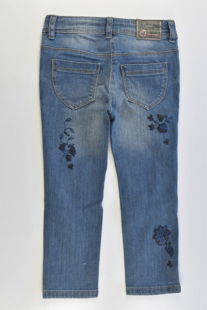 Kanz (Germany) Size 2 (92 cm) Stretchy Denim Pants with Floral Details