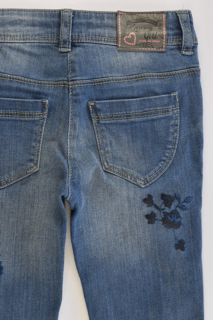 Kanz (Germany) Size 2 (92 cm) Stretchy Denim Pants with Floral Details