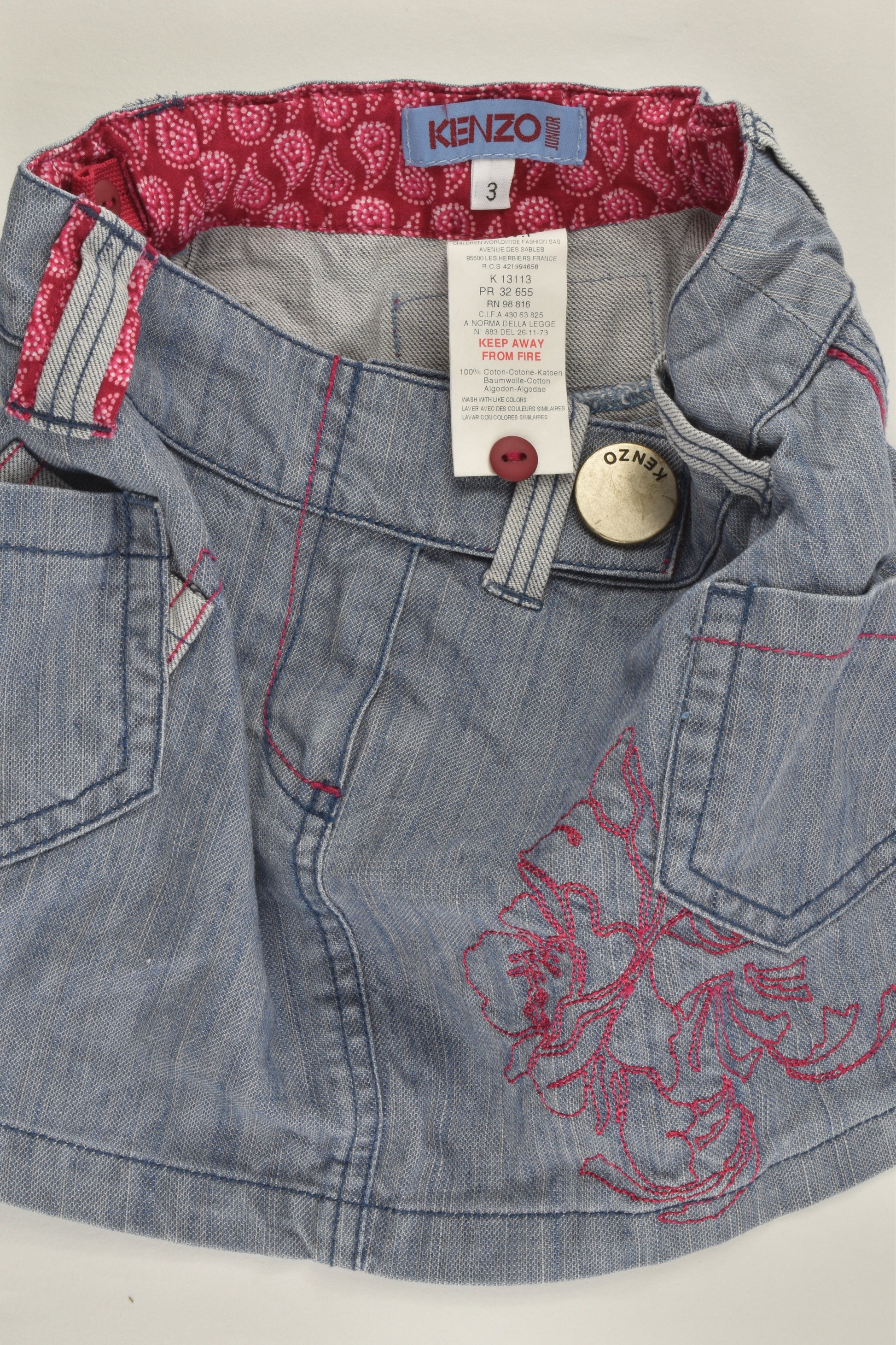 Kenzo Size 3 Denim Skirt