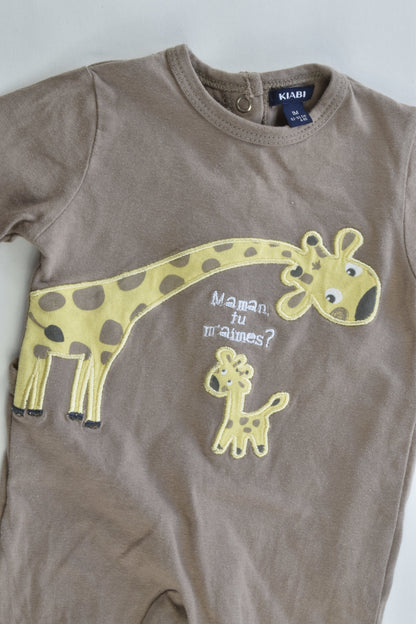 Kiabi (France) Size 1 month (000) "Maman Tu M'Aimes?" Footed Romper