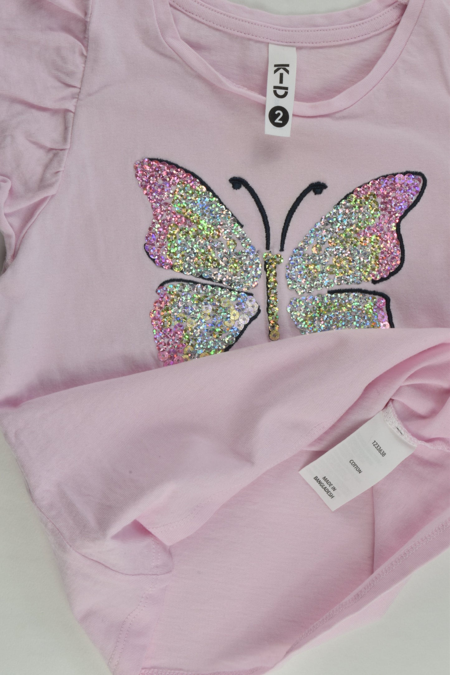 Kid Size 2 Unicorn Butterfly T-shirt
