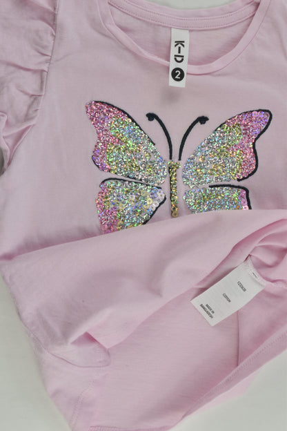 Kid Size 2 Unicorn Butterfly T-shirt