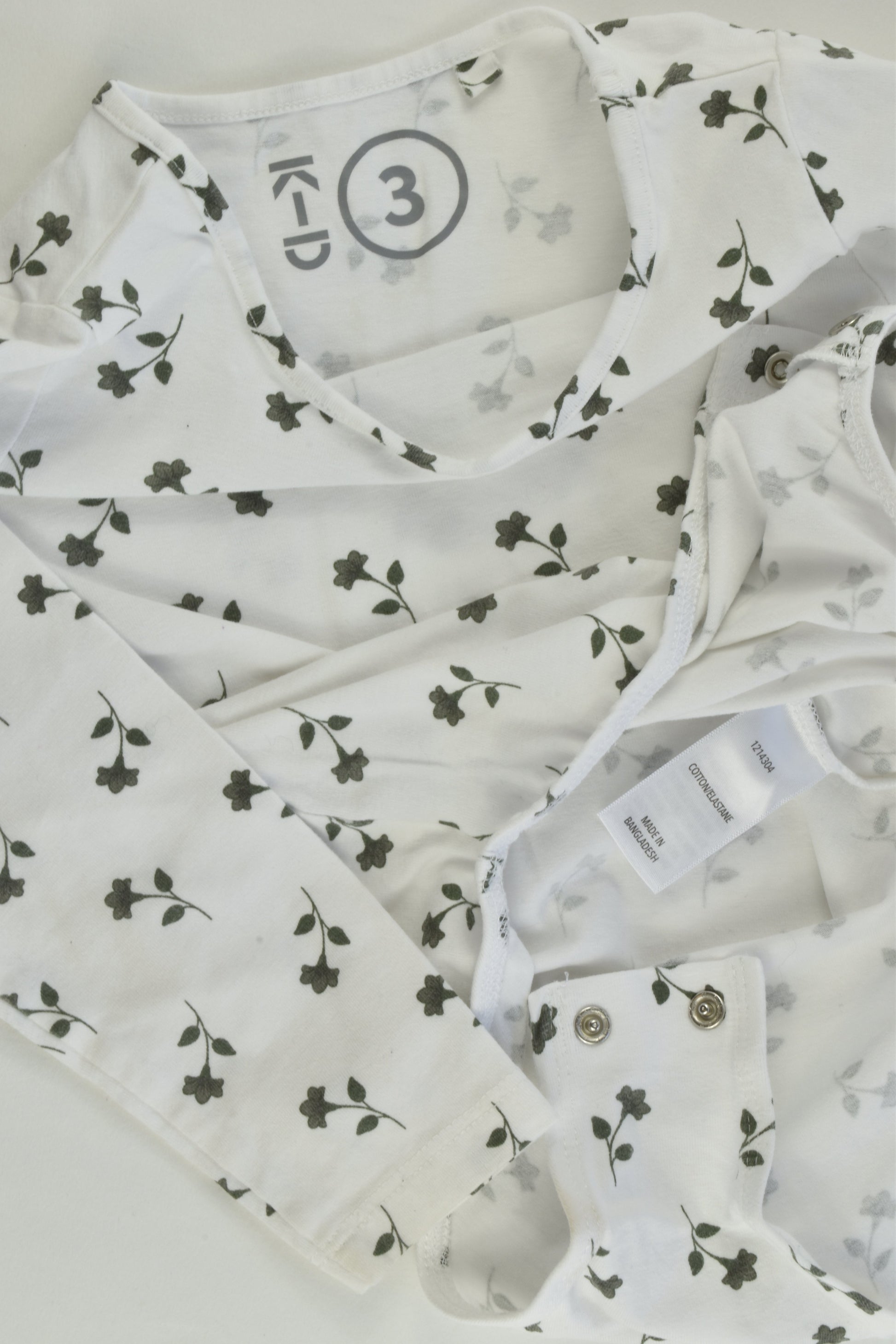 Kid Size 3 Floral Bodysuit