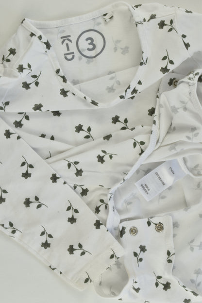 Kid Size 3 Floral Bodysuit