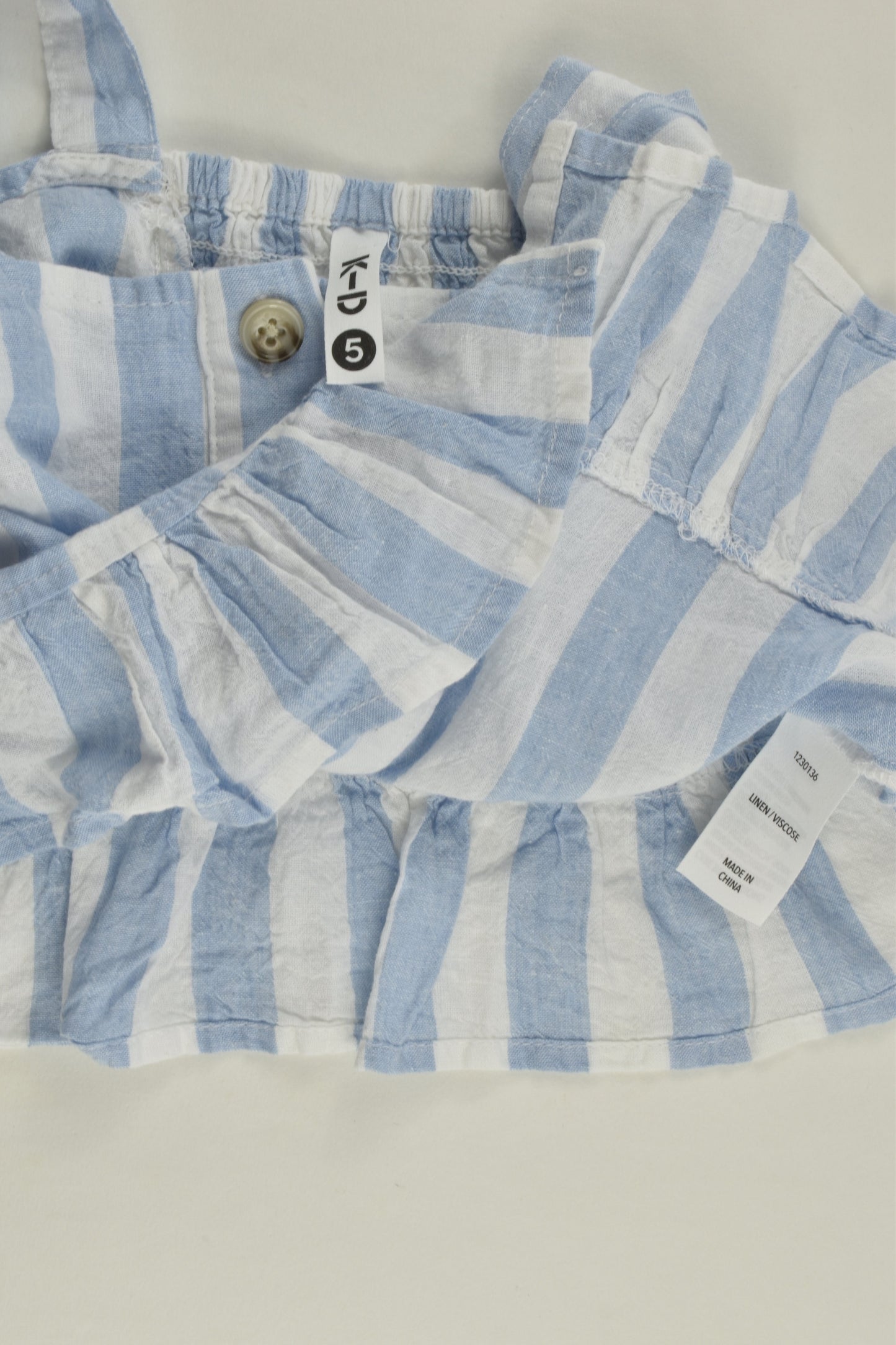 Kid Size 5 Striped Linen/Viscose Blouse