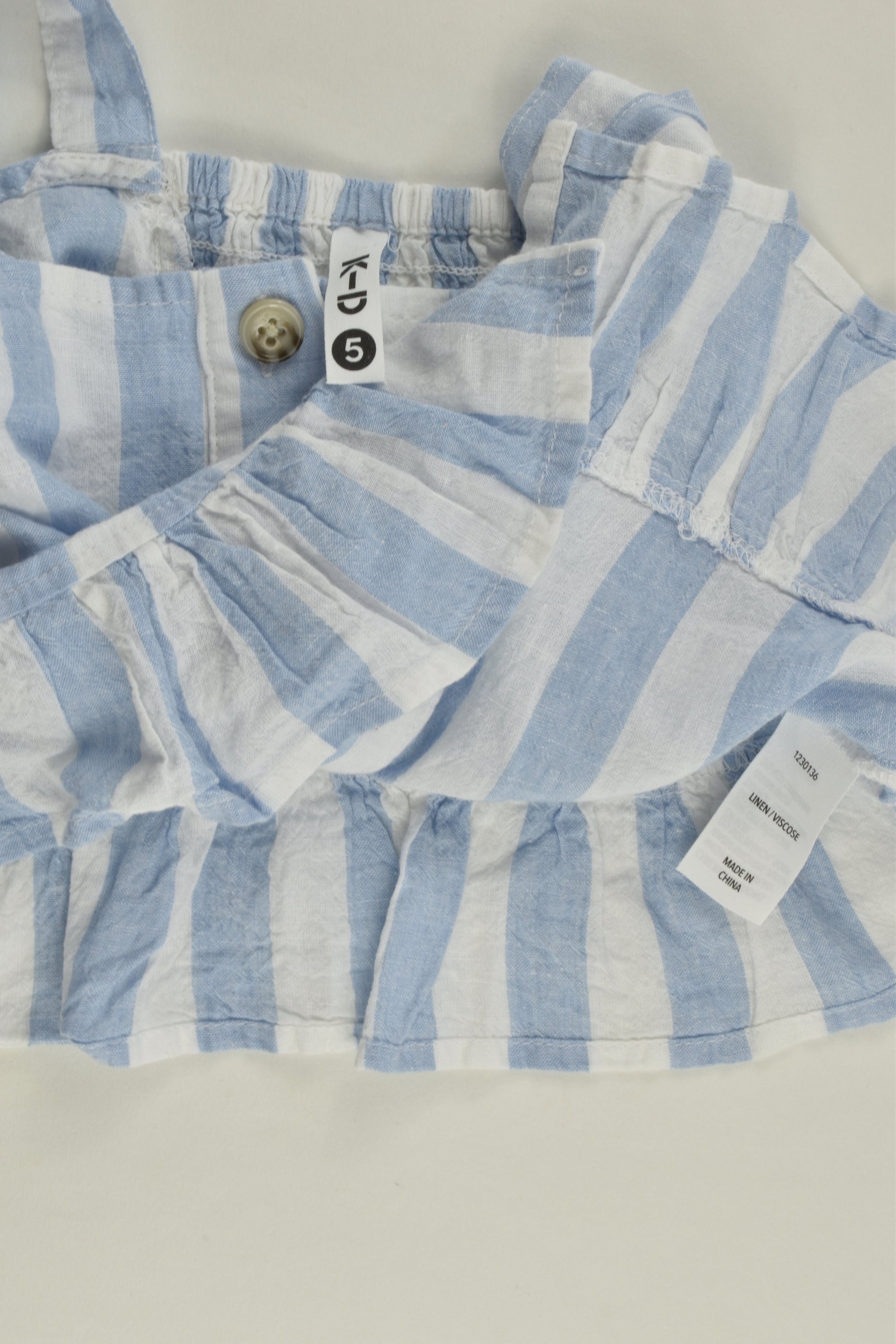 Kid Size 5 Striped Linen/Viscose Blouse