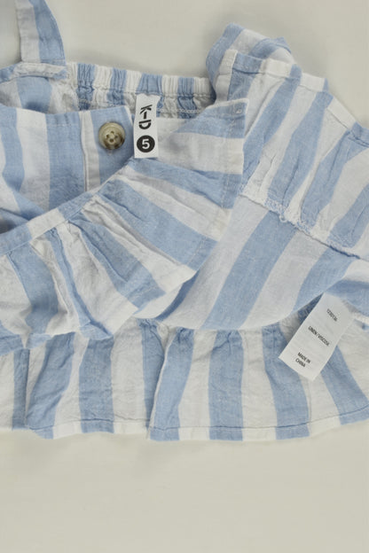 Kid Size 5 Striped Linen/Viscose Blouse