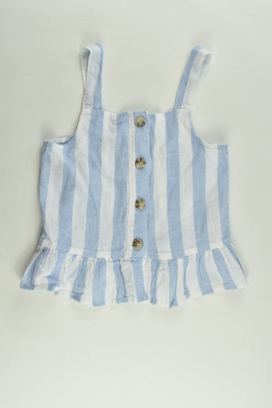 Kid Size 5 Striped Linen/Viscose Blouse