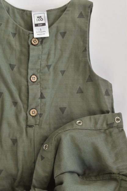 Kids & Co Size 1 (12-18 months) Lined Overalls
