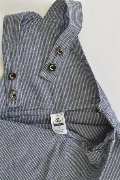 Kids & Co Size 2 (18-24 months) Striped Short Overalls
