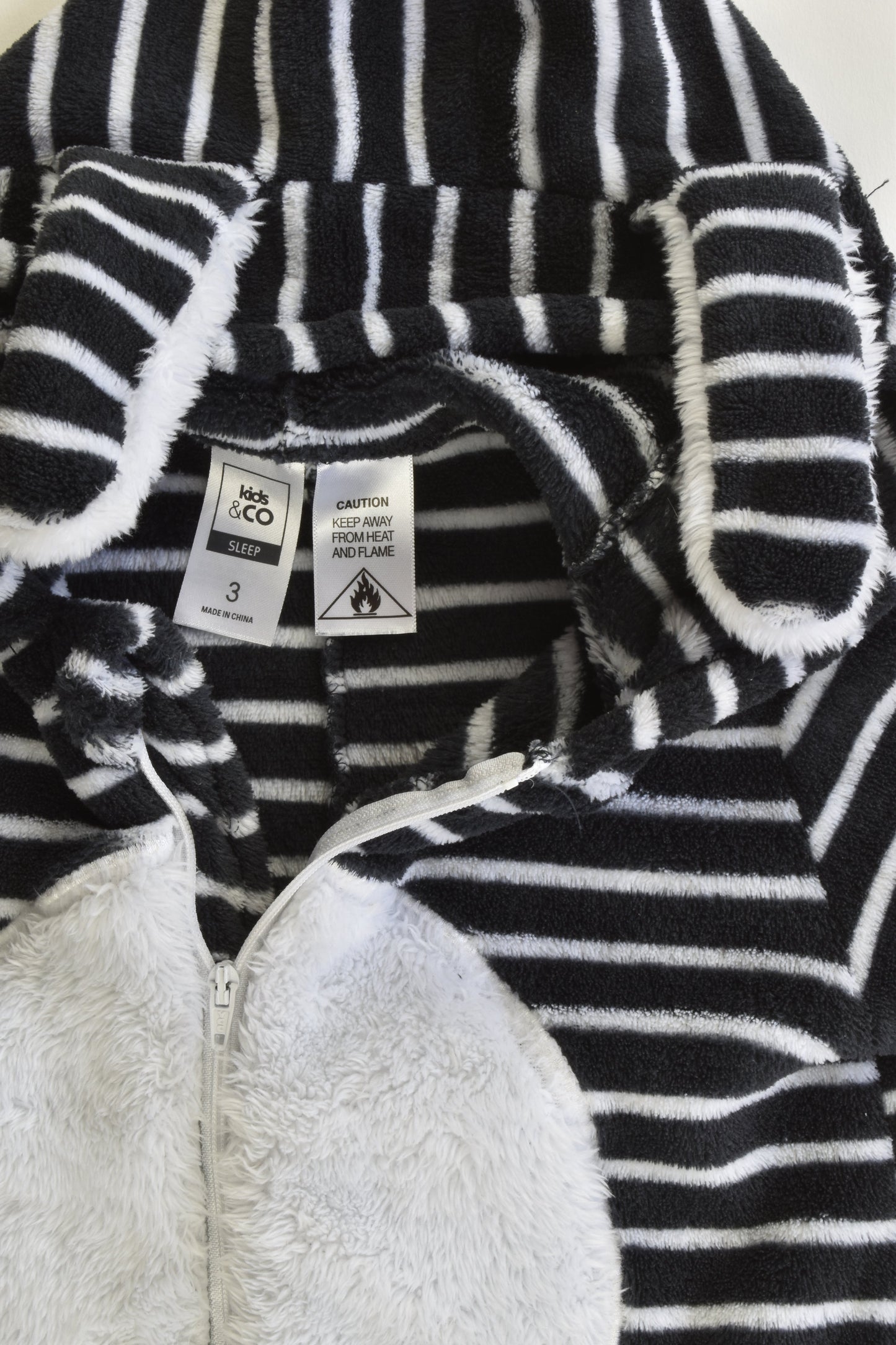 Kids & Co Size 3 Striped Fleece Onesie
