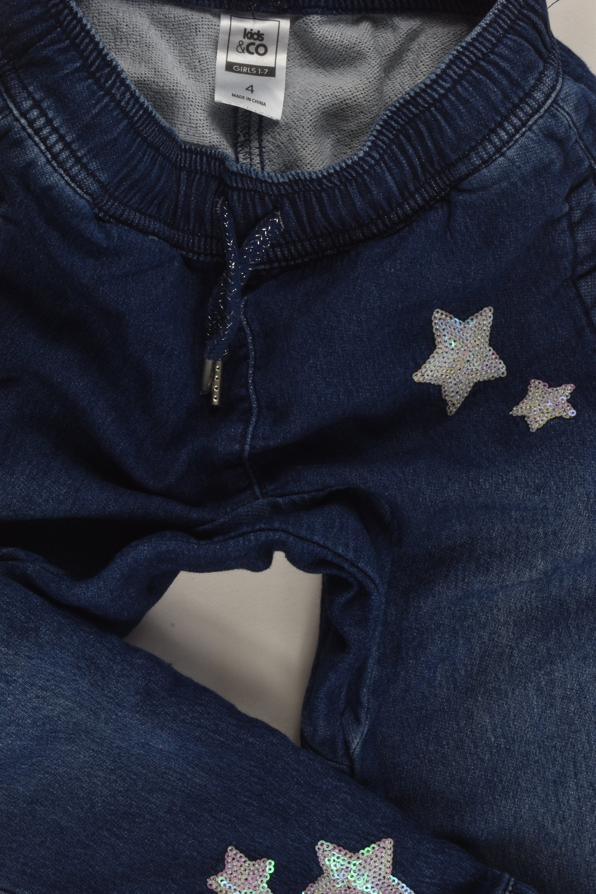 Kids & Co Size 4 Star Sequins Denim Pants